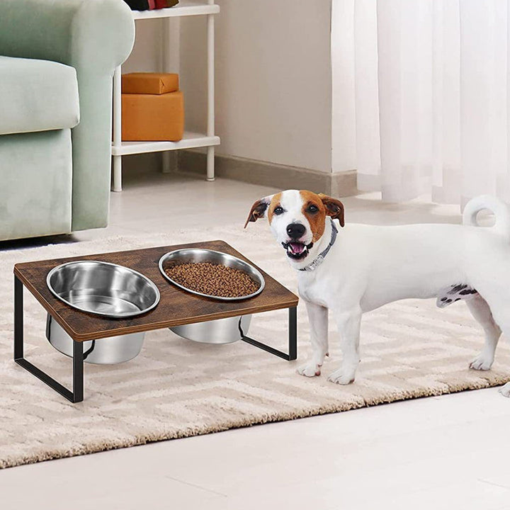 Elevate Your Pet's Dining Experience with Our Wooden Elevated Pet Feeding Bowl Stand